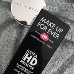 FENTY Pro Filter Setting Powder in cashew + MAKE UP FOREVER skin tint SPF